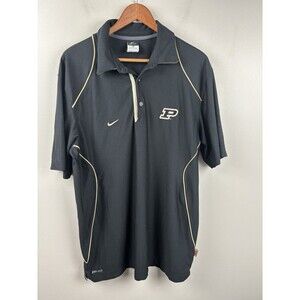 Nike Polo Men Large Purdue Boilermakers Dri-Fit Short Sleeve Athletic Golf Shirt
